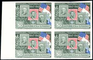 1947 - 50 lire Centenario francobollo Stati ... 