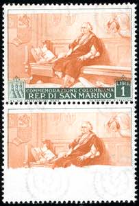 1952 - 1 lira Colombo (372), coppia ... 