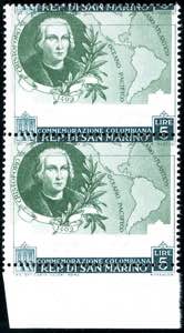 1952 - 5 lire Colombo, centro fortemente ... 