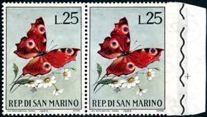 1963 - 25 lire Farfalle, non dentellato a ... 