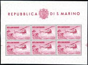 1961 - 1.000 lire Elicottero, foglietto ... 