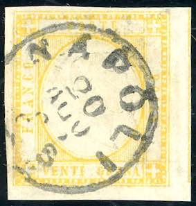 1861 - 20 grana giallo (23), perfetto, usato ... 