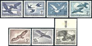 AUSTRIA POSTA AEREA 1950/53 - Uccelli ... 
