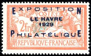 FRANCIA 1929 - 2 + 5 fr. Esposizione di Le ... 