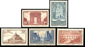 FRANCIA 1929/38 - Monumenti e vedute, serie ... 