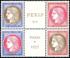 FRANCIA 1937 - Pexip (348/351), gomma ... 