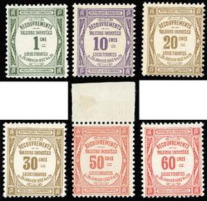 FRANCIA SEGNATASSE 1908/25 - Recouvrements, ... 