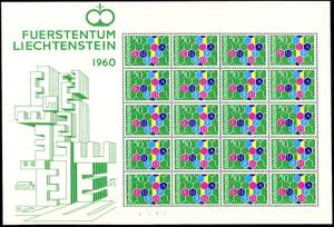LIECHTENSTEIN MINIFOGLI 1960 - 50 r. Europa ... 