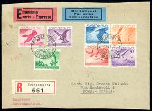 LIECHTENSTEIN POSTA AEREA 1939 - Uccelli, ... 