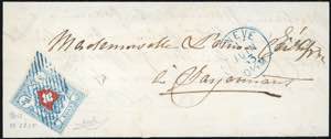 SVIZZERA 1853 POSTE FEDERALI - 5 r. Rayon I ... 