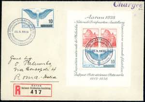 SVIZZERA FOGLIETTI 1938 - Aarau, foglietto ... 