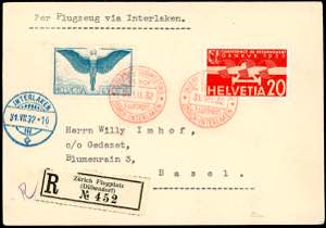 SVIZZERA POSTA AEREA 1932/1934 - Tre ... 