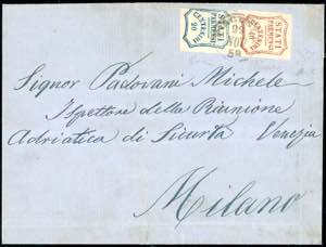 1859 - 40 cent. rosso bruno, I composizione, ... 