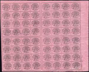 1867 - 80 cent. rosa lillaceo (20), foglio ... 