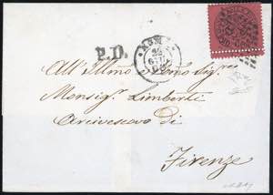 1868 - 20 cent. rosso bruno, esemplare con ... 