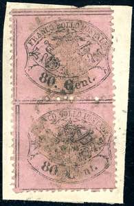 1868 - 80 cent. rosa lillaceo (30b), coppia, ... 