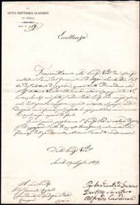 1859 - Lettera su carta intestata della ... 