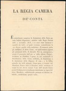 1819 - Stampato intestato La Regia Camera ... 