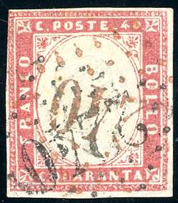 1863 - 40 cent. vermiglio smorto (16Fa), ... 