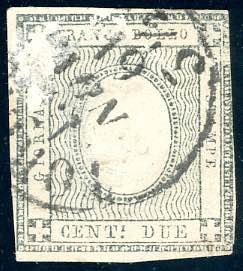 1861 - 2 cent. grigio nero, doppia cifra 2 ... 