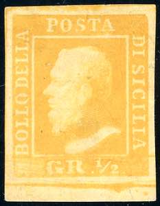 1859 - 1/2 grano giallo chiaro, carta di ... 