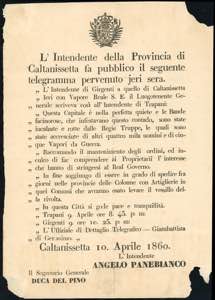 1860 - Manifesto a stampa a firma ... 