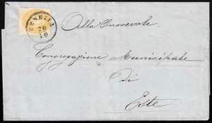 1864 - 2 soldi giallo, dent. 14 (36), ... 
