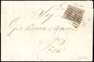1860 - 1 cent. bruno lilla (17b), perfetto, ... 