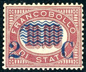 1878 - 2 cent. su 10 lire Servizio ... 