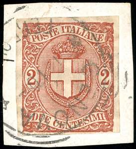 1896 - 2 cent. Stemma, non dentellato (66b), ... 