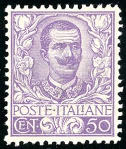 1901 - 50 cent. Floreale (76), nuovo, gomma ... 