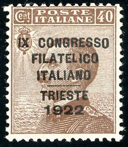 1922 - 40 cent. Congresso Filatelico (126), ... 