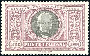 1923 - 5 lire Manzoni (156), ottima ... 