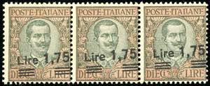 1924 - 1,75 su 10 lire Floreale (182), ... 