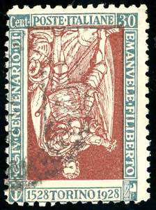 1928 - 30 cent., Emanuele Filiberto, CENTRO ... 