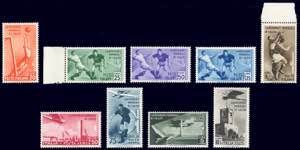 1934 - Mondiali di calcio (357/361+A), gomma ... 