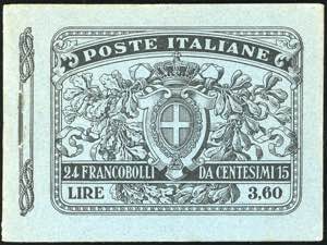1911 - 3,60 lire azzurro, libretto completo ... 