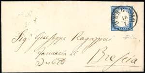 1859 BERGAMO, C1 punti 13 - 20 cent. IV ... 
