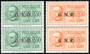 1943 - 1,25 lire, 2,50 lire soprastampati, ... 