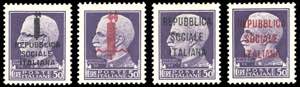 1944 - 50 lire Imperiale, quattro esemplari ... 