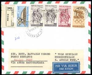 1961 - Aerogramma raccomandato da Roma ... 
