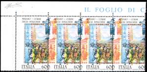 1990 - 600 lire Folclore (1930), striscia ... 