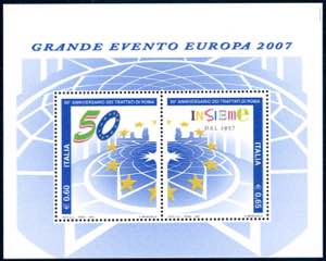 2007 - Trattati di Roma, foglietto con ... 