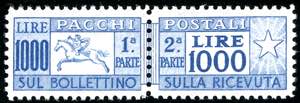 1954 - 1000 lire Cavallino, filigrana ruota ... 