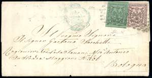 1857 - 5 cent. verde, punto dopo le cifre, ... 