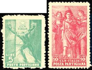 PARMA 1945 - Posta Partigiana (1/2), gomma ... 