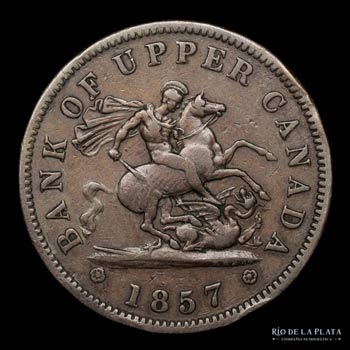 Canadá. 1 Penny Token 1857 (Bank ... 