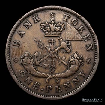 Canadá. 1 Penny Token 1857 (Bank ... 