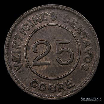 Guatemala. 25 Centavos 1915. CU, ... 