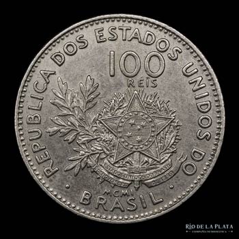 Brasil. 100 Reis 1901. Cu-Ni, ... 